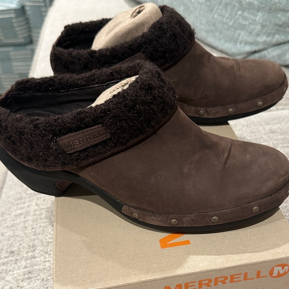 BRAND NEW! Merrell Dark Brown Suede Slip-Ons